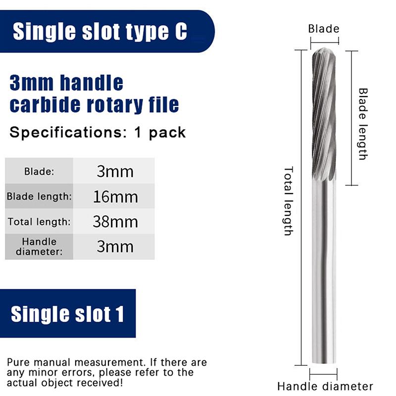Tungsten Carbide Rotary File Hard Alloy Rotary Bur Drill Bit 3Mm Shank Engraving Cutter Grinding Head For Metal And Plastic