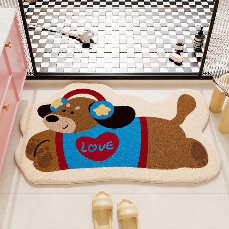 Imitation cashmere floor mat, anti slip mat, absorbent bathroom floor mat, dirt resistant and easy to maintain foot mat