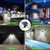 LED Double Head Solar Wall Spotlight with Motion Sensor for Outdoor Garden and Courtyard Lighting.