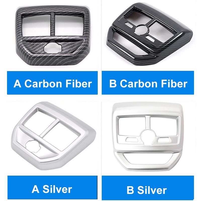 For Peugeot 3008 5008 GT Hybrid 2016-   ABS Car Rear Armrest Box Air Vent Outlet Trim Cover Decoration Accessories