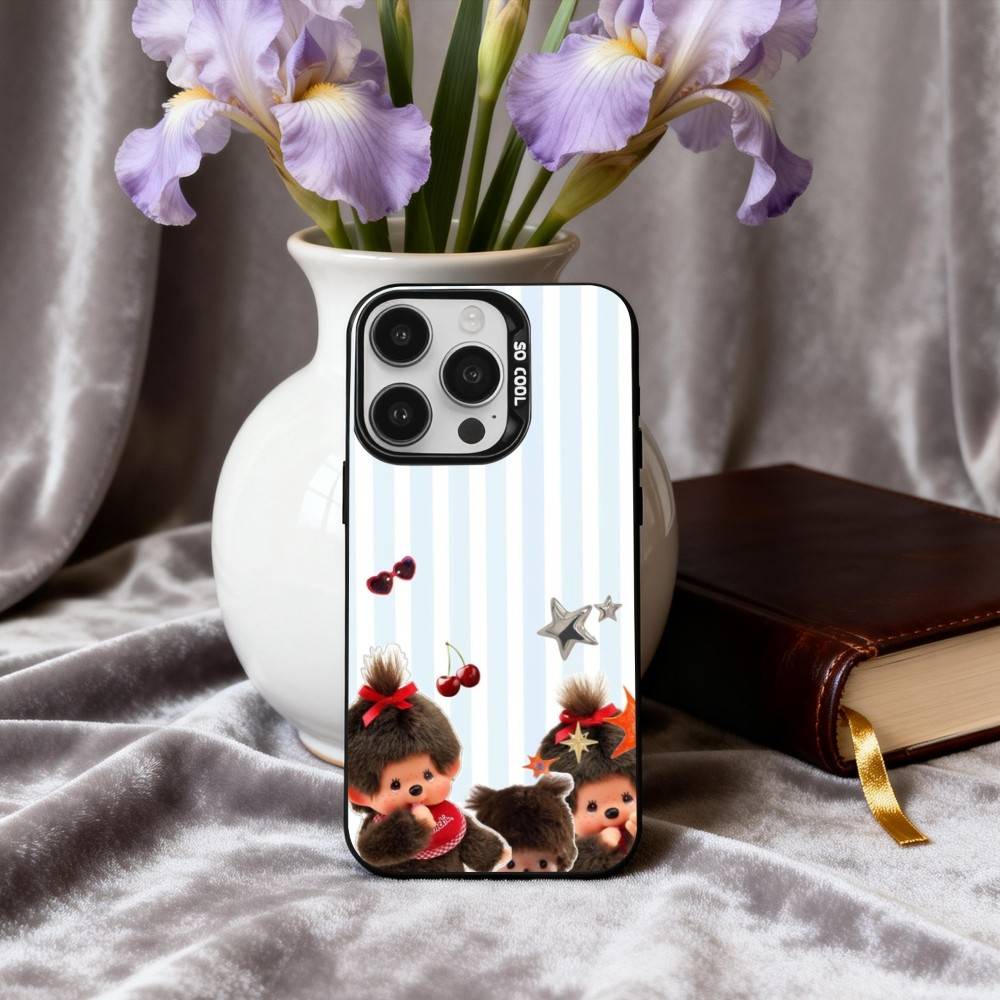 C-Cute M-Monchhichis-S Phone Case For iPhone17,16,15,14,13,12,11 Plus,Pro Max Black Candy silver phone case