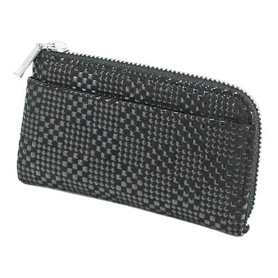 Indenya Inden Coin Purse F Coin Purse 05 Deerskin Black X Black Lacquer Small Checkered Pattern 1005-01-167