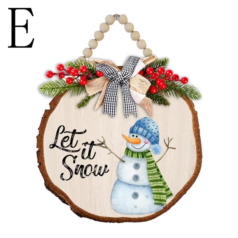 

Новые 30*30 см рождественские подвесные деревянные украшения Санта-Снеговик расписанные деревянные резные подвески для настенной рождественской елки подарки для домашней вечеринки 30X30cm