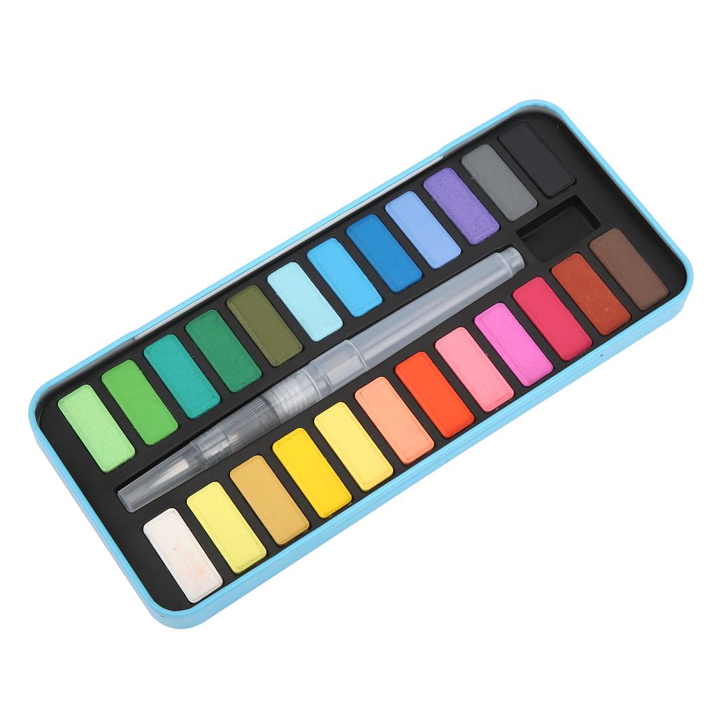 Solid Pigment DIY 24 Different Colors Art Paints with 1 Paint Brush for Students Watercolor Graffiti Painting