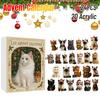 Advent Calendar 2025 24 Days Christmas Countdown with 24Pcs 2D Acrylic Cute Kitten Tree Decoration for Xmas Cat Lovers Gifts