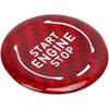 Aramox Car Engine Start Stop Button Cover Carbon Fiber Ignition Push Start Button Sticker Compatible with C8 2020 To Present (Red)