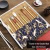 Ancient Style Canvas Calligraphy Brush Roll | Elegant Bamboo Pen Storage | Portable, Creative & Exquisite Design