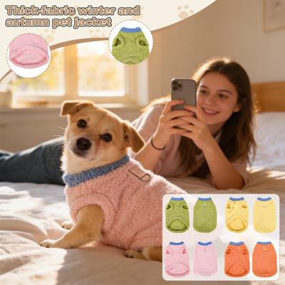 Cloud,patterned Fleece,lined Dog Vest, And Winter Pullover, Pet Dog And Clothes.