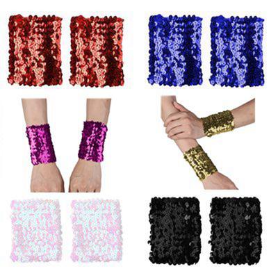 Kvinnor Glänsande överärmar Paljetter Kostym Manschetter Sparkle Stretchig Arm Ärm Performance Cosplay