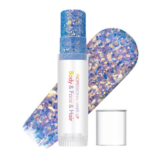 Body Glitter Gel, Face And Body Sparkling Lotion for Festival Makeup, 15ml Mermaid Shimmer Cream for Hair Eyes, Party B