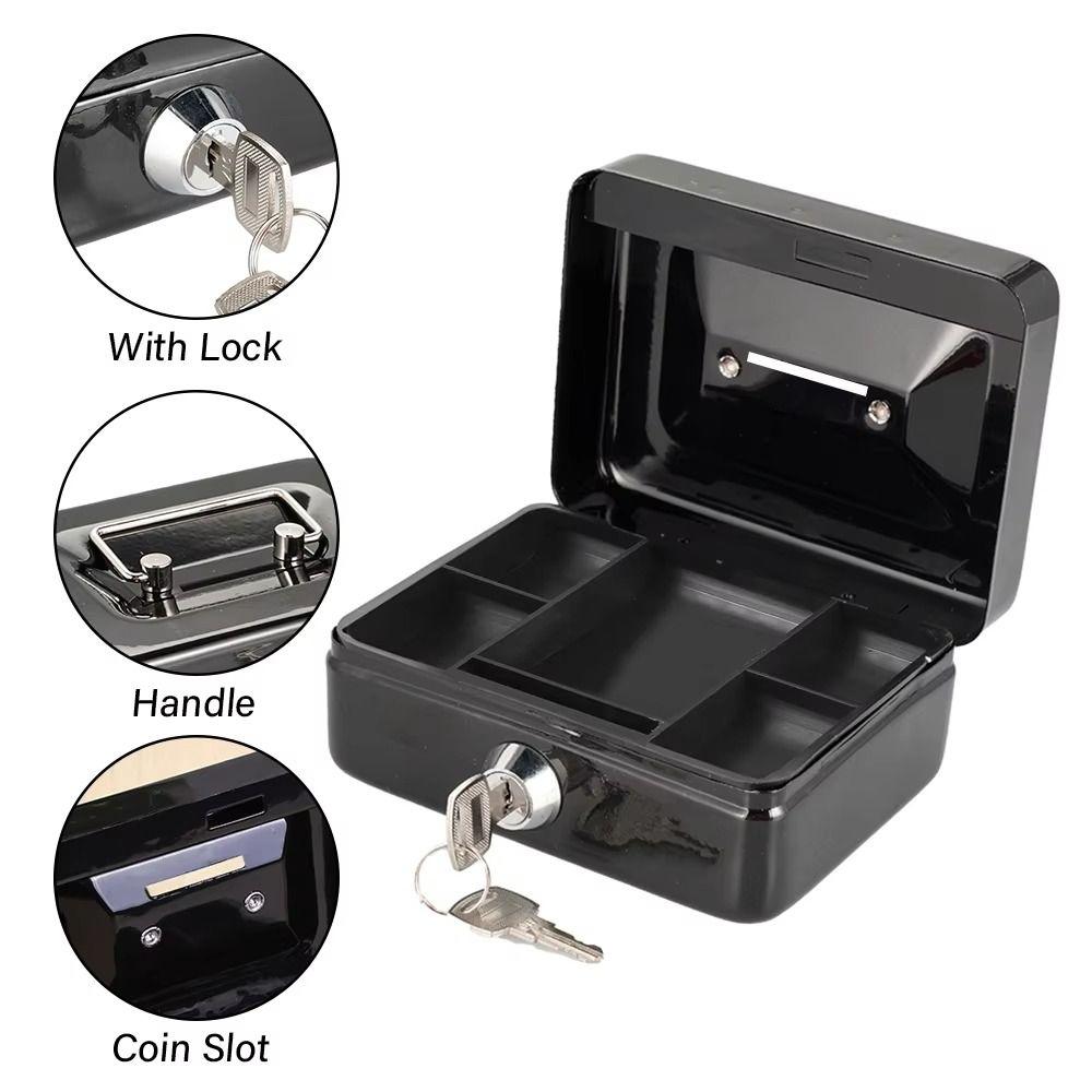 Mini Size Portable Key Safe Sturdy Construction Handheld Safe Box Valuables Storage