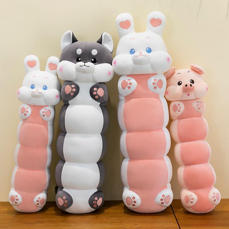 Long Pig Caterpillar Rabbit Husky Plush Toy Stuffed Doll Gift Decoration Bedroom