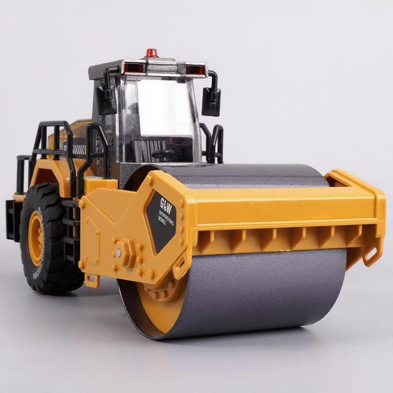 Rullo stradale Modello Lega+Plastica Diecast Veicoli Giocattolo da Ingegneria e Costruzione Suono Luci Tirare Indietro Collezioni Giocattolo Per Bambini