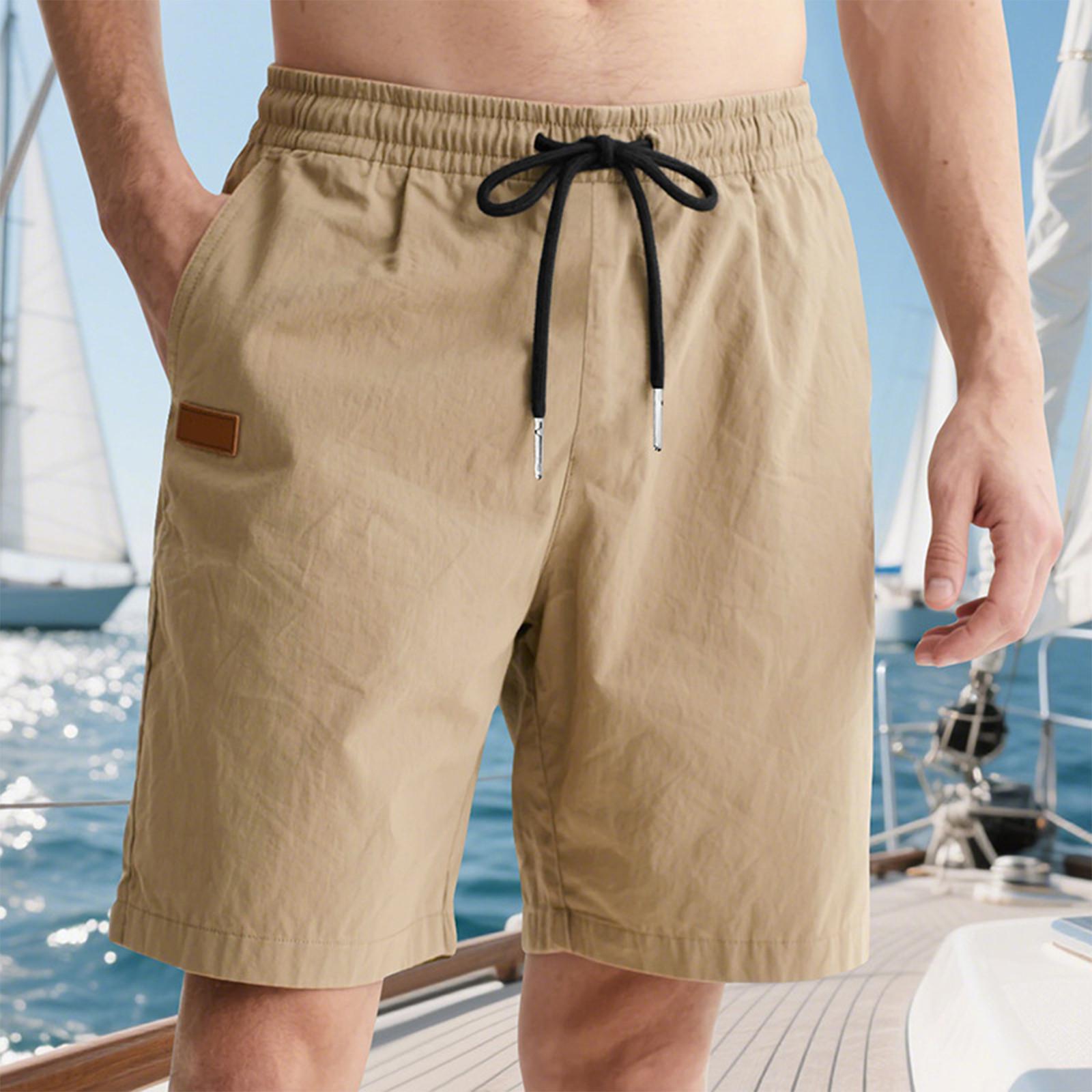 

Men s Summer Large Casual Loose Sports Pants Beach Shorts XXL хакі