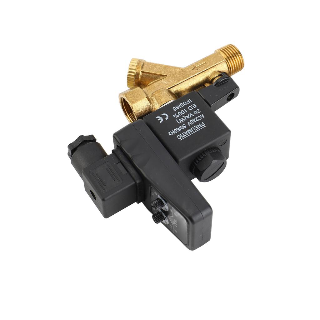 1 2 Inch Electronic Drain Valve Brass Automatic Timed Condensate Drain Valve 2 Way Unidirectional Solenoid Valve for
