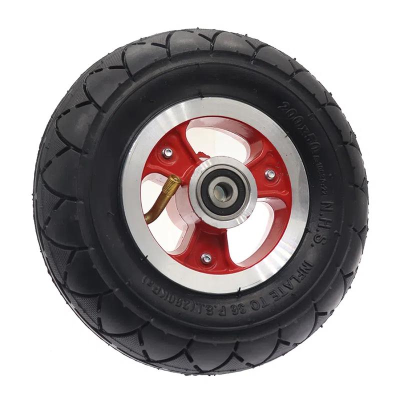 8 Inch Electric Scooter Wheel 200x50 Pneumatic Inner and Outer Tire Aluminum Alloy 10/12mm Hub with  Bearing