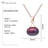 Fashion Wine Red Round Beads Pendant Necklace For Women Party Rose Gold Color Collarbone Chain Jewelry