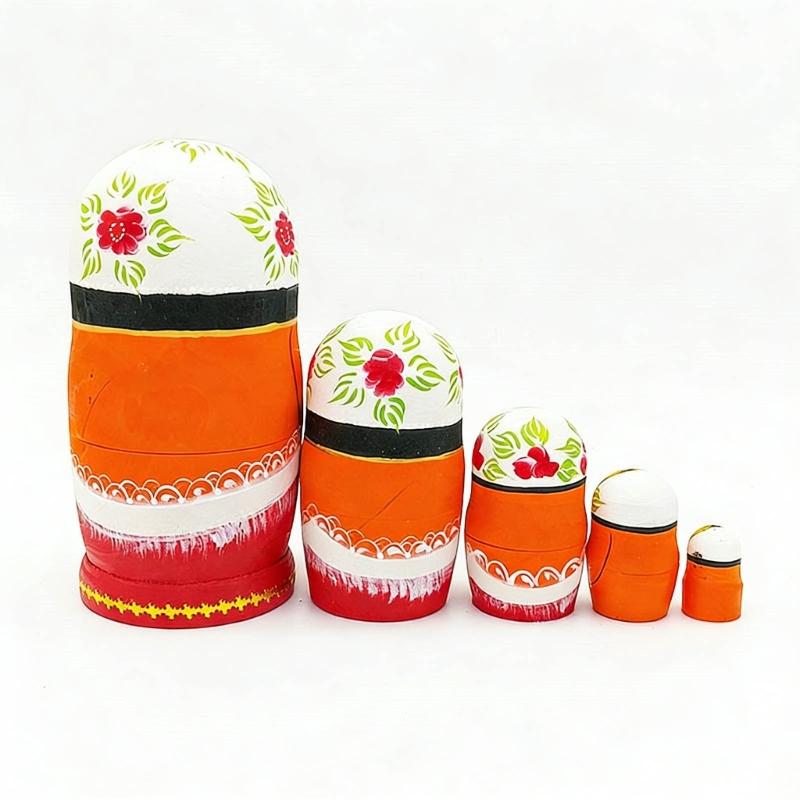 Traditional Russian Matryoshka Doll 5Piece/Set Wooden Stacking Nesting Doll Toy For Children Home Decors Souvenir Gift