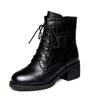 2024 Luxury  Boots Women Leather Ladies Boots Chunky Winter Shoes Platform Ankle Boots Slip On Thick Heel