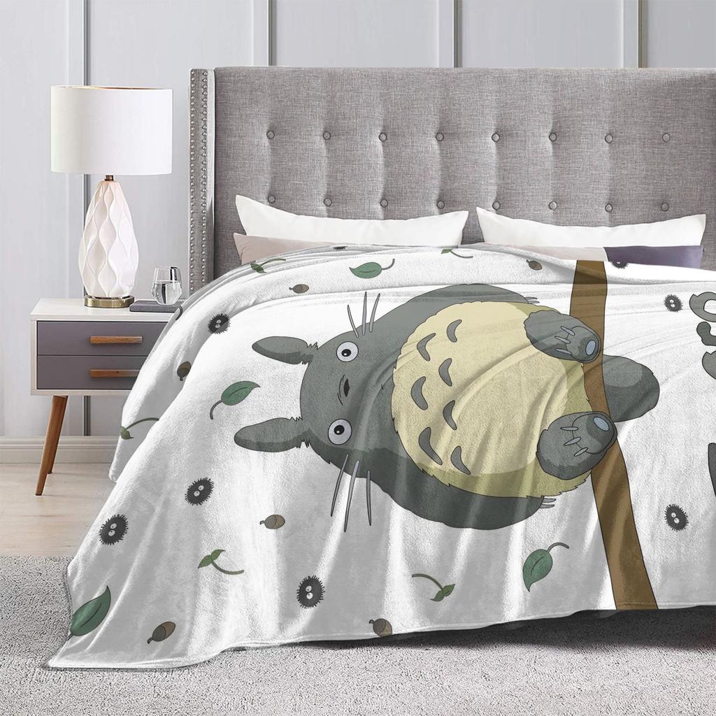 Cute T-Totoros Cartoon blanket Anime Flannel Funny Warm Throw blankets for Chair Covering Sofa Spring/Autumn,