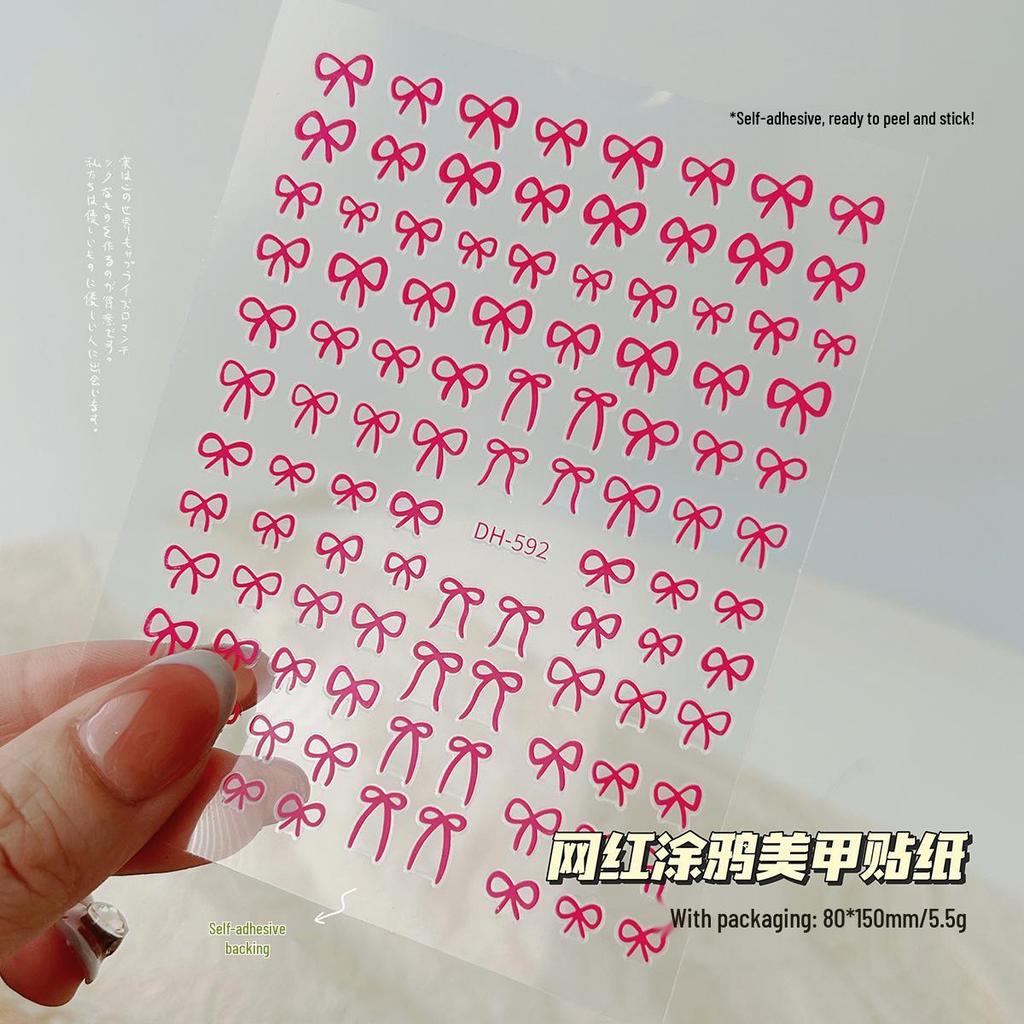 Trendy Graffiti Animal Nail Stickers - Thin & Durable Adhesive Bows