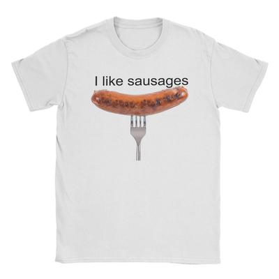 Super Saucisse HOT DOG Saucisse T-shirts pour Unisexe Col Rond Coton T-shirt Manches Courtes T-shirt Vêtements Grande Taille
