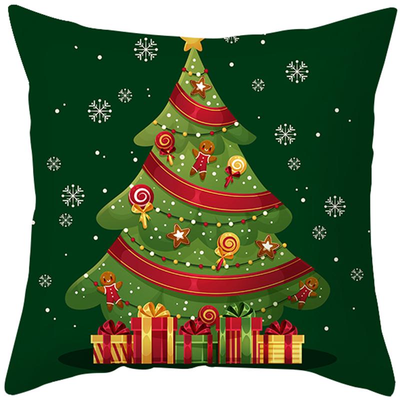 Față de pernă de Crăciun Sofă Dormitor Cameră Anul Nou Decor Acasă Vesel Sărbătoare Cadou 45x45 cm