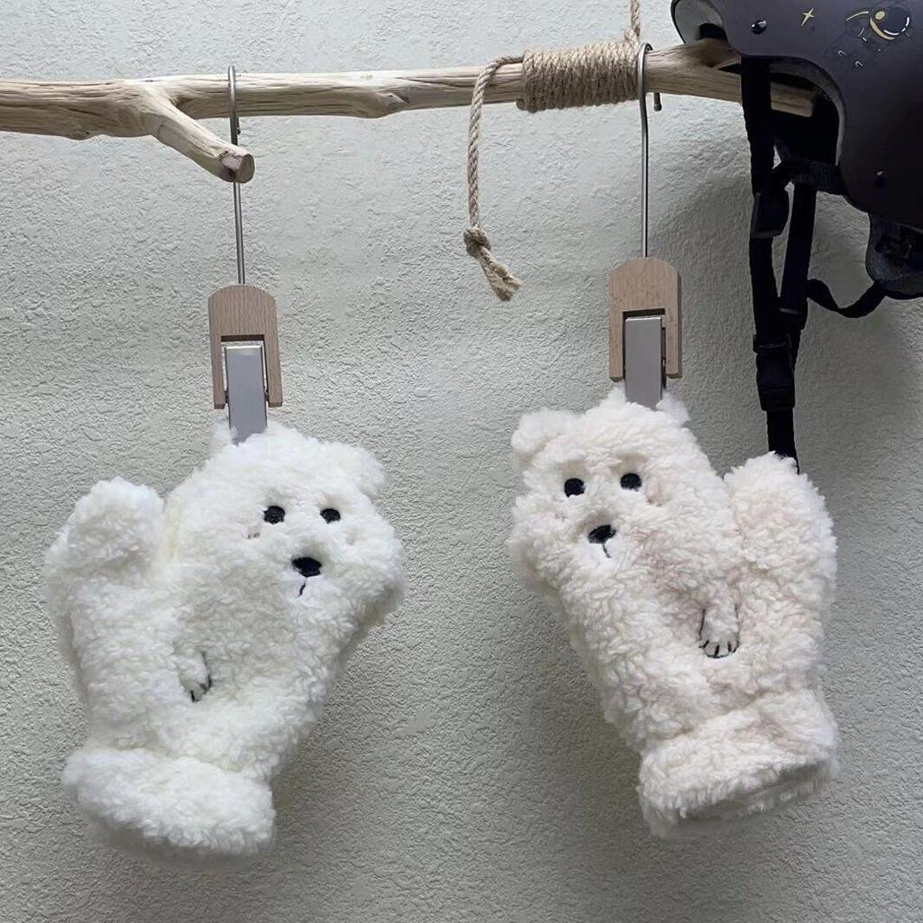 Gloves female winter Korean version cute teddy velvet bear velvet thickened warm winter student cycling windproof wholesale