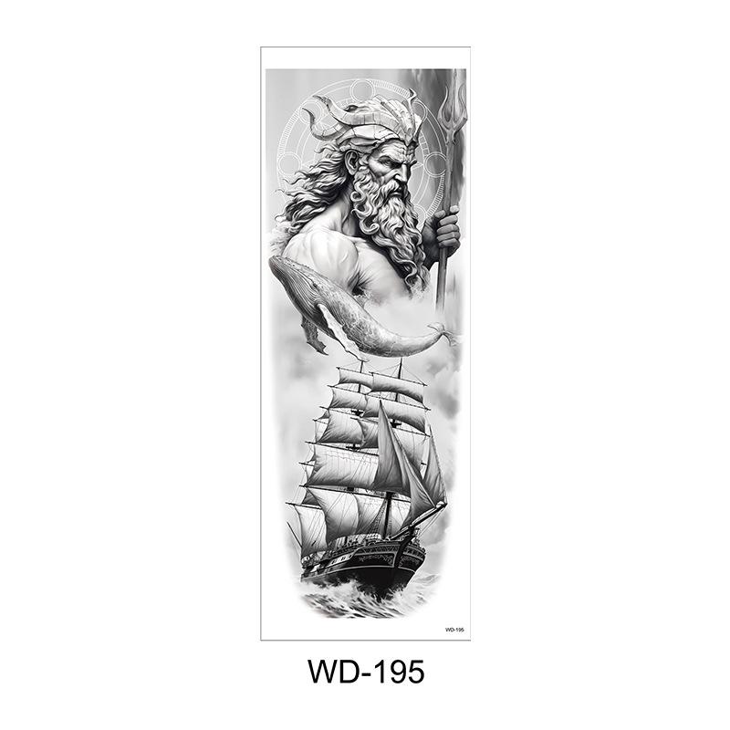 Long Flower Full Arm Waterproof Temporary Tattoo Stickers
