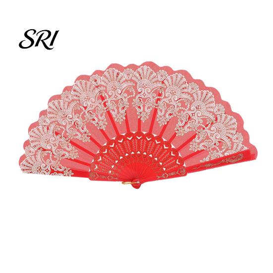 Lightweight Folding Fan Vintage Carved Plastic Ribs Hand Held Portable Chinese Style Summer Cooling Wedding Dance Party Performance Props Handheld