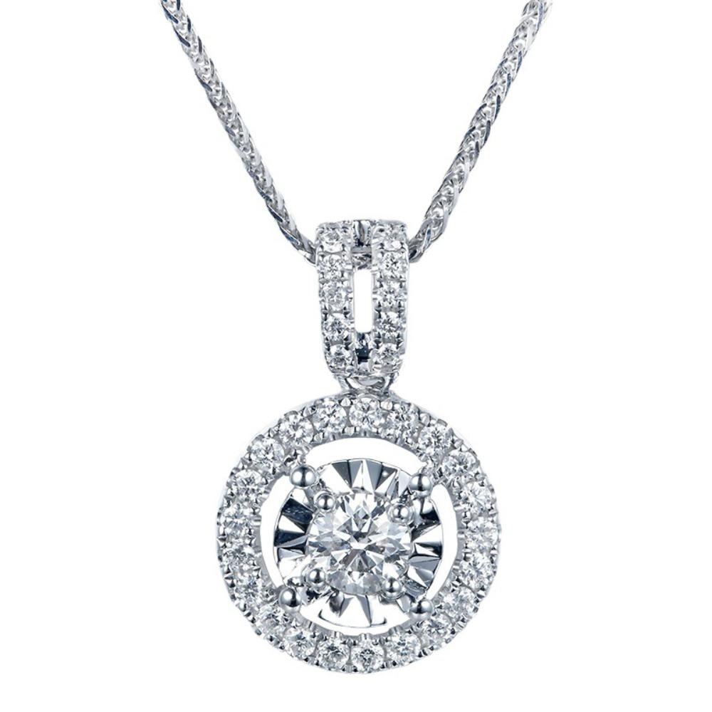 3Ct Moissanite Necklace for Women Pt950 Plated White Gold Zircon Pendant Jewelry