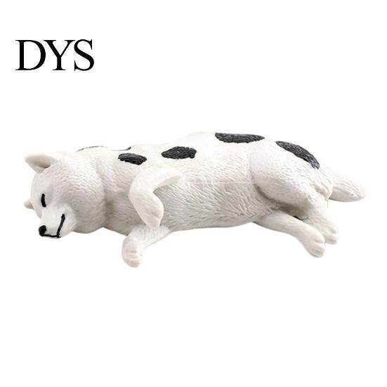 Realistic Animal Model Simulated Sleeping Dog Model, Lying French Bulldog Figurine, Mini Ornament PVC Educational Toy for Toddlers Boys Girls