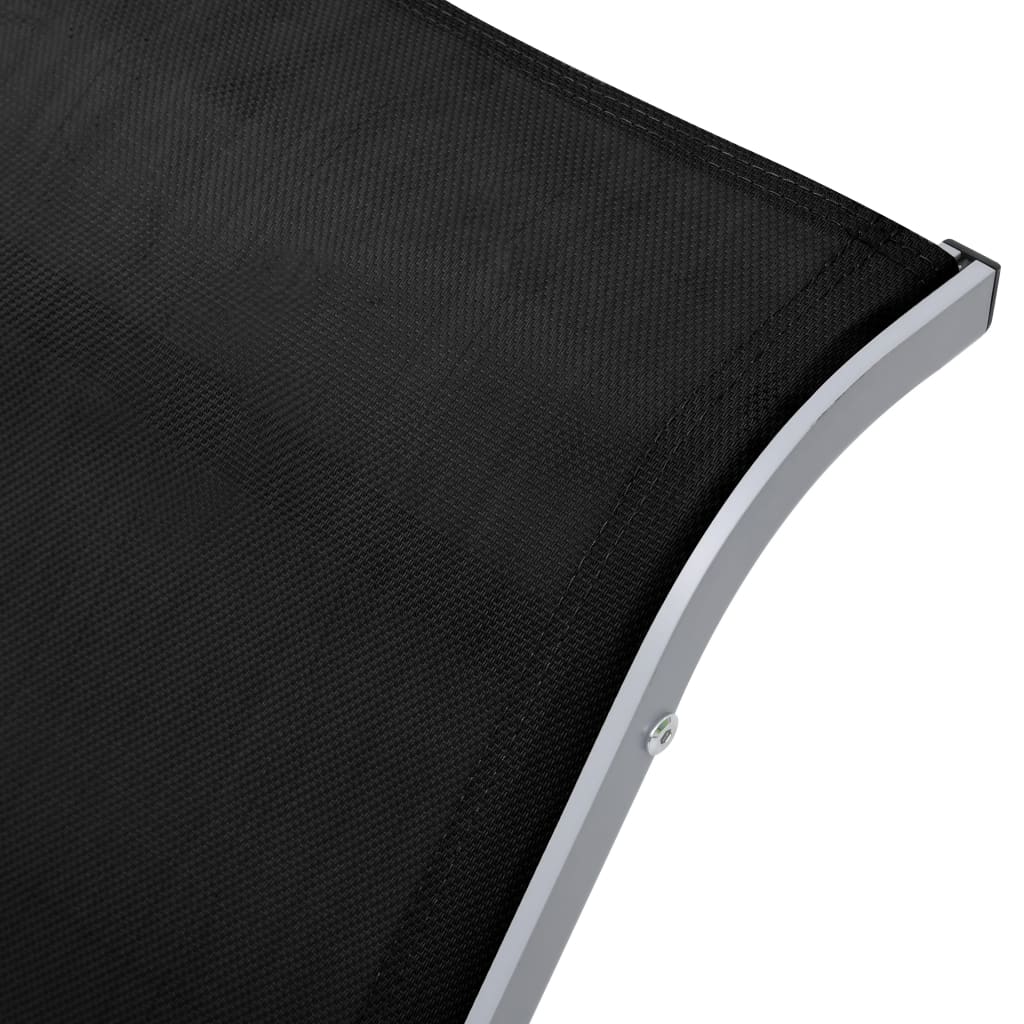 Sun Lounger Textilene and Aluminum Black