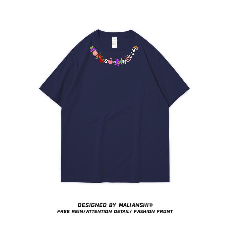 Plus Size Pure Cotton American Design Loose Short-Sleeve T-Shirt for Women (2-300 Lbs)