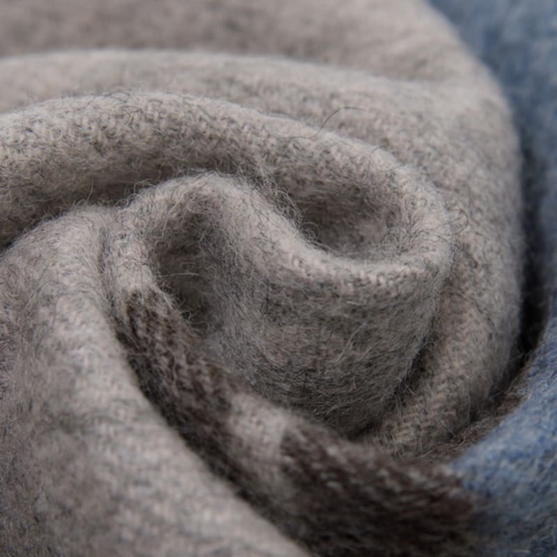 RECLOW RECLOW 100% Wool Two-Tone Navy Color Block Muffler