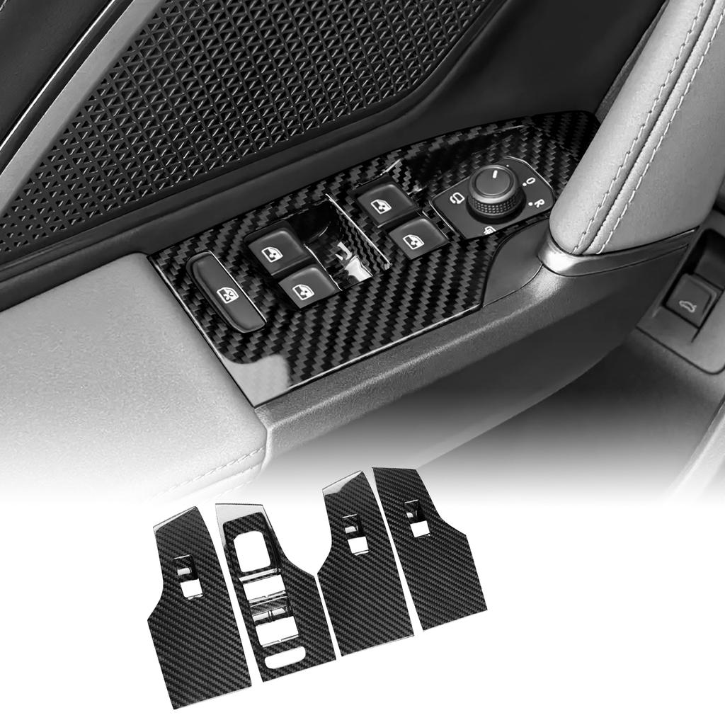 Carbon Fiber Window Switch Panel for Seat Leon MK4 Cupra Formentor Ibiza Arona 2020-2026 LHD