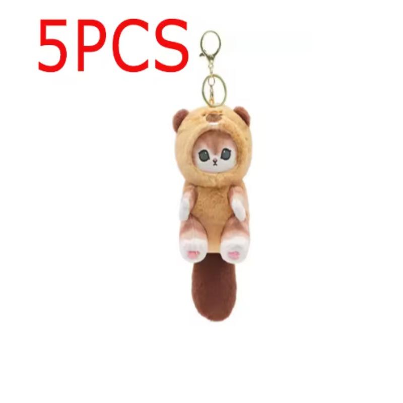 2025 New Drag Raccoon Shark Panda Bag Pendant Plush Keychain Toy Cute Doll Plush Keychain Keychain Cute Plush Keychain