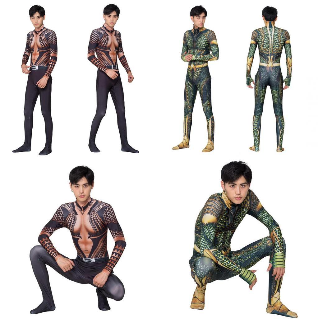 Tuta Zentai in Spandex Per Fan di Aquaman Ideale Per Halloween e Cosplay**