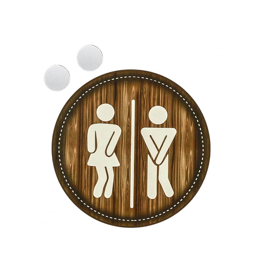 

Cotton Thread Wooden Bathroom Sign Rustic Restroom Door Hanging Sign Restaurant Hotel Wall Gender Identification Signage