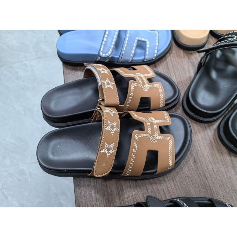 

~ Height-increasing slippers women s summer outer wear Velcro casual platform shoes H-shaped second uncle slippers outer wear 40