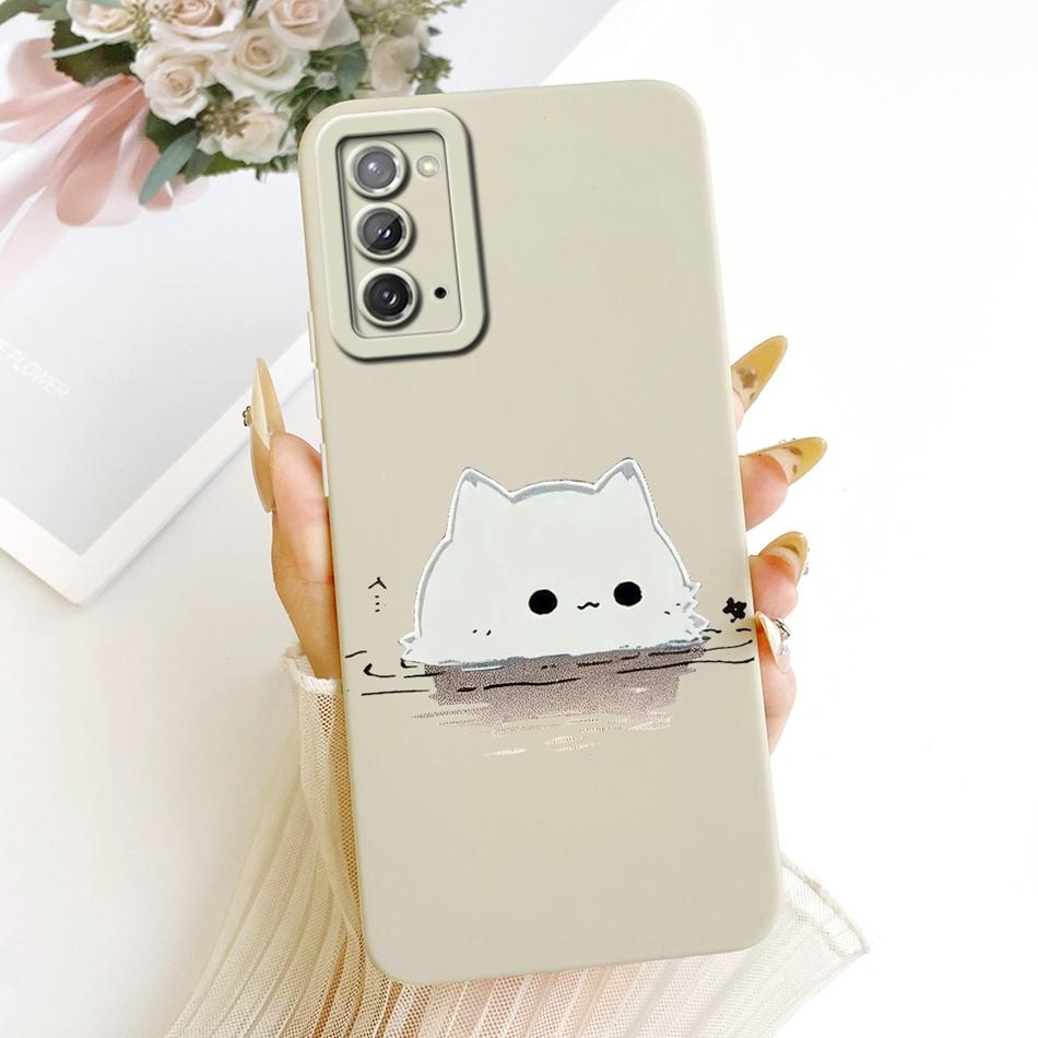 Für Samsung Galaxy S20 S20+ S20FE Niedliche Katze Blume Handyhülle Für Samsung S 20 S20 FE 4G 5G Stoßfeste Weiche Silikon-Stoßfänger