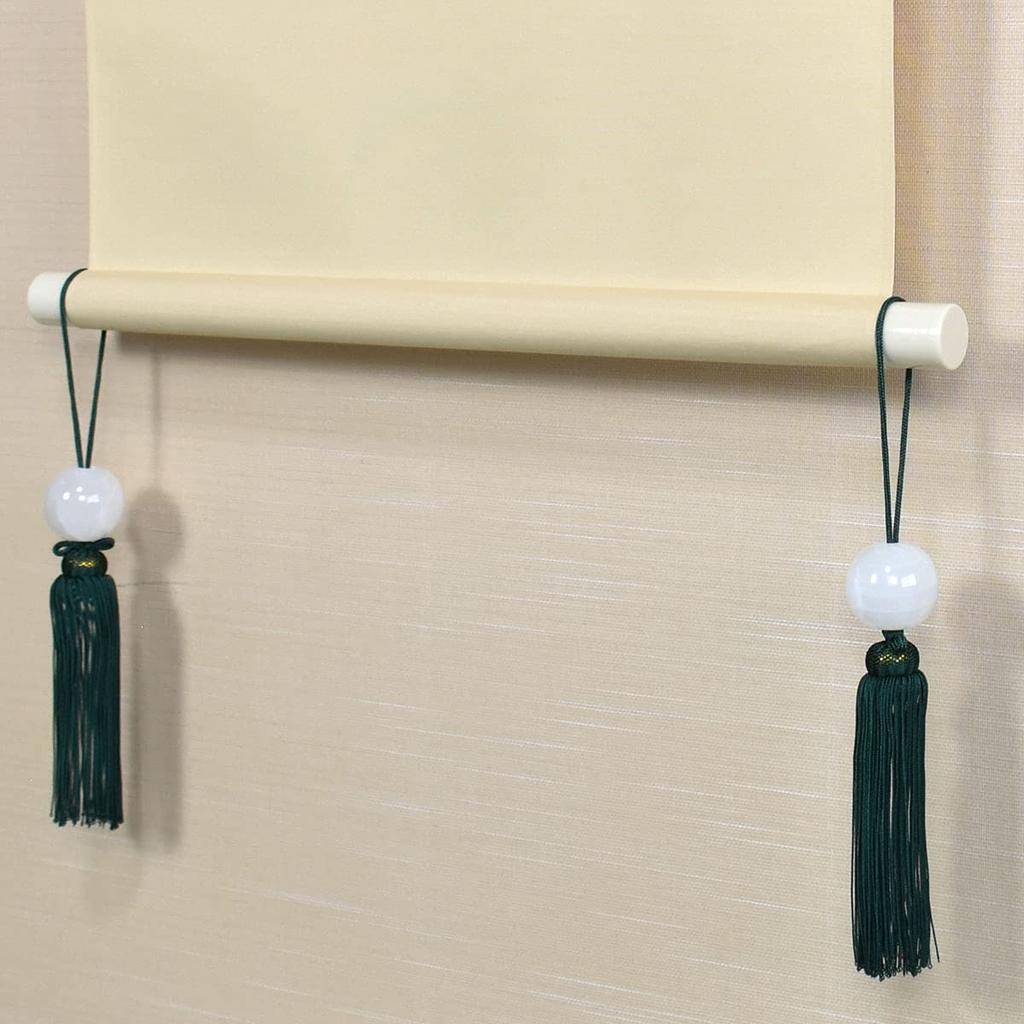 Onyx Wind Round Bead Onyx Hanging Scroll Decoration Chime, (Tassel Green),