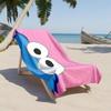 1pc Playful Cartoon Eyes On Pink Wavy Background 2D Printed Microfiber Beach Towel, Quick Dry Super Absorbent. Great for Beach