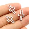 40pcs Charms Hollow Lovely Cross 17x10mm Bronze Antique Silver Color Pendants DIY Making Findings Handmade Tibetan Jewelry