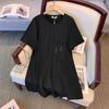 T-shirt da donna taglie forti T-shirt lunga vintage Top a maniche corte estive