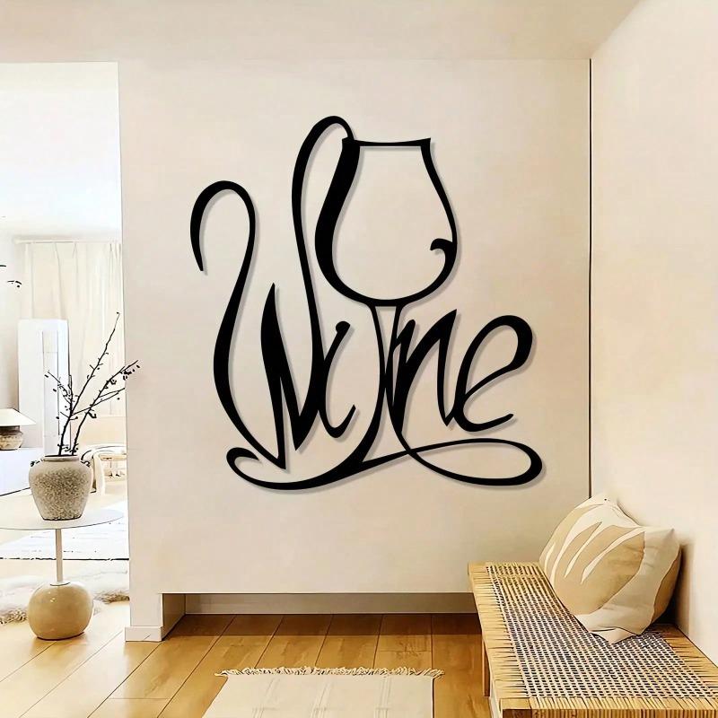 Wine Theme Metal Wall Sculpture Heavy Duty Iron Art Black Grape Design Wine Lover Gift Home Bar Decor