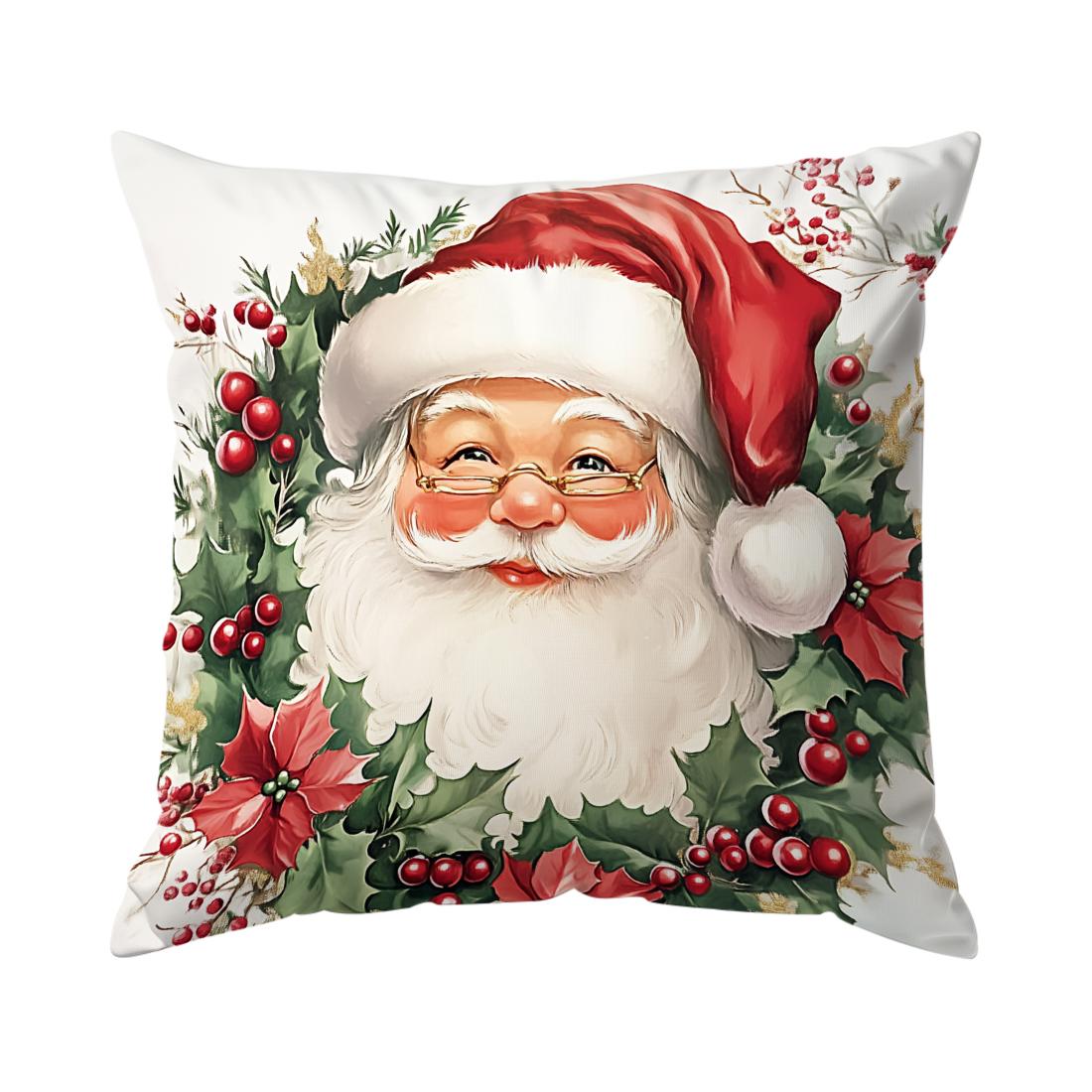 

Christmas flower elk Cushions Pillowcase Polyester Cushion Cover Throw Pillow Sofa Decoration Pillowcover Home Car Sofa Decor 450*450mm