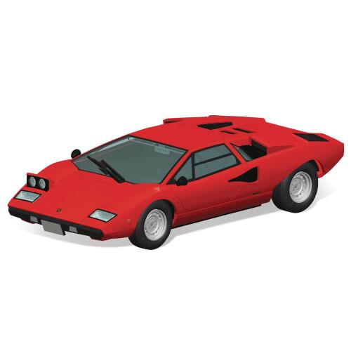 

Aoshima Bunka Kyozai (AOSHIMA) 1/32 The Snap Kit Series Lamborghini Countach LP400 Red Pre-Colored Plastic Model Kit 20-A