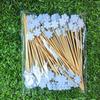 50Pcs/set Christmas Fruit Sticks Disposable Bamboo Sticks Snowflake Christmas Tree Elk Santa Claus Snowman Sticks Xmas Ornaments