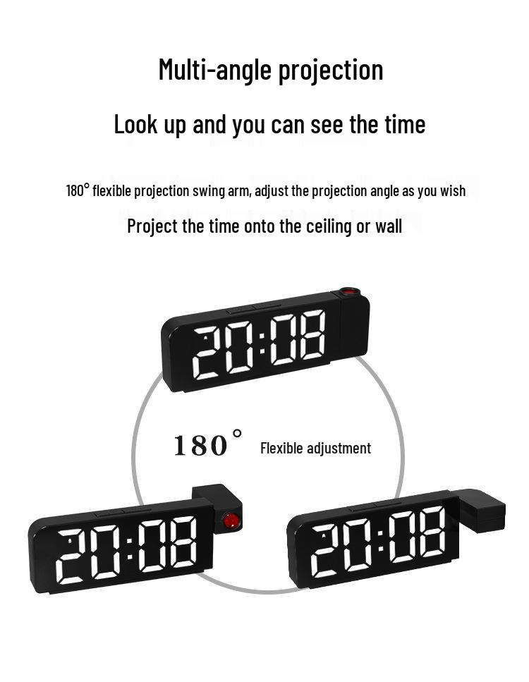 LED Projection Alarm Clock with Large Display and Temperature 8013